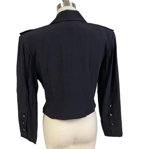 Blossom Rosen navy blue nautical blazer  brass heart buttons Size 6 - Picture 4 of 6